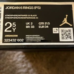 Jordan 6 Ring GS size 2.5